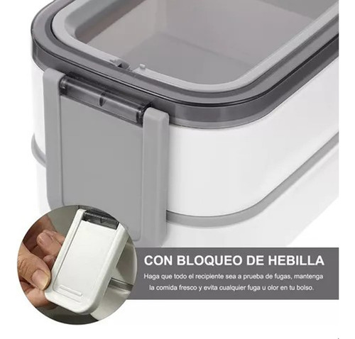 Topper Contenedor De Alimentos Cubiertos Lonchera 2 Niveles
