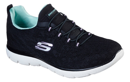 Tenis Training Skechers Summits Leopard Spot - Negro-blanco