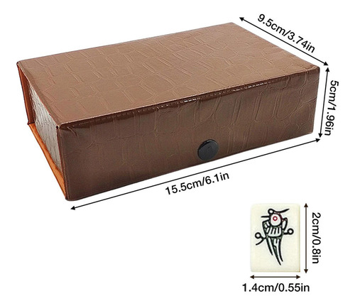 - Mini Caja De Bolsillo Portátil De Mahjong, Exquisita Piel