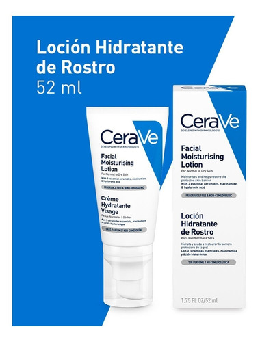 Imagen 2 de 10 de Loción Hidratante de Rostro CeraVe noche para piel normal a seca de 52mL
