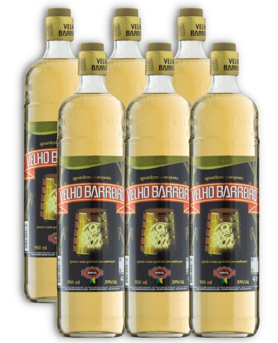 Velho Barreiro Gold Aperitivo Destilado Cachaça X6u 910ml