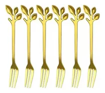 Comprar Set X24 Tenedor Postre Picadas Tortas Tenedores Dorados Flor