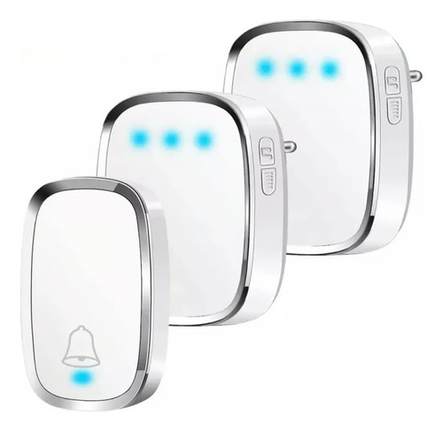 Timbre Inalámbrico Impermeable Con Luz Led 1 Transmiso 2 Rec