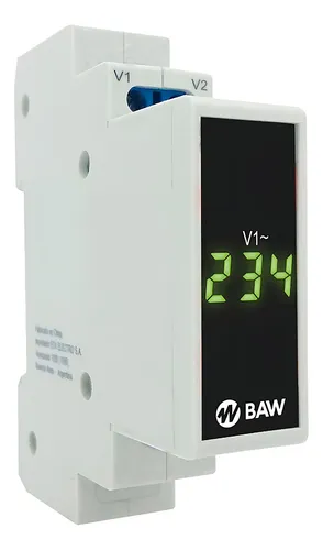 comprar Voltímetro Digital Baw 1 Modulo 3 Dígitos Vca P\u002F Riel Din