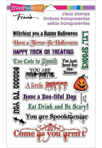 Scrapbooking Sello Stampendous Silicona Frases Halloween