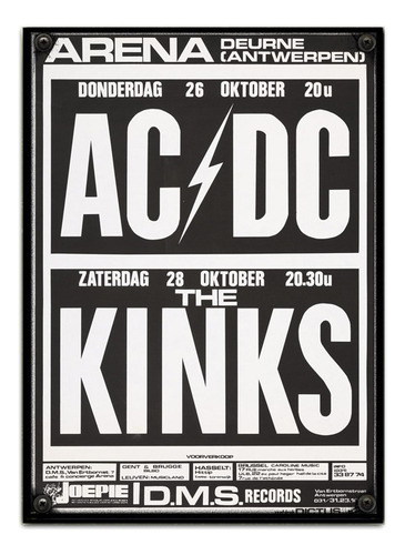 #719 - Cuadro Decorativo Vintage 30 X 40 - The Kinks Ac/dc