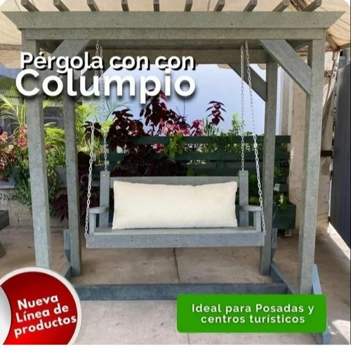 Pergola Columpio Fabricado Con Madera Plastica