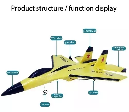 Avião Controle Remoto Su35 2.4g Aeronave Com Bateria Extra