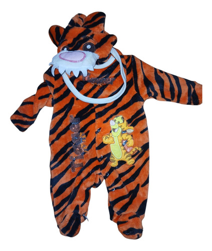 Mameluco Genérico Para Bebé Tigger Con Babero 0-6 Meses
