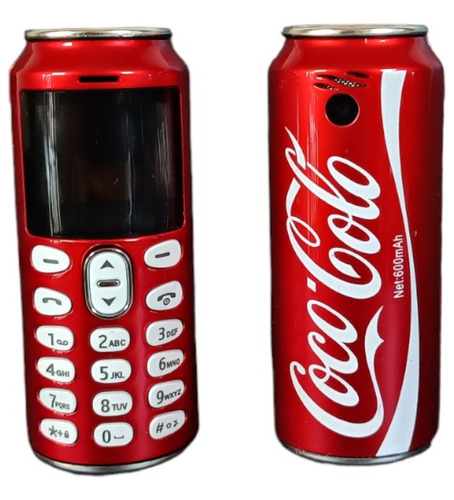 Mini Celular Cocacola Celular Doble Sim Bluetooth Rojo