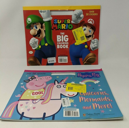 Lot Of 2 - Big Handle Sticker Activity Books: Peppa Pig/ Ccq