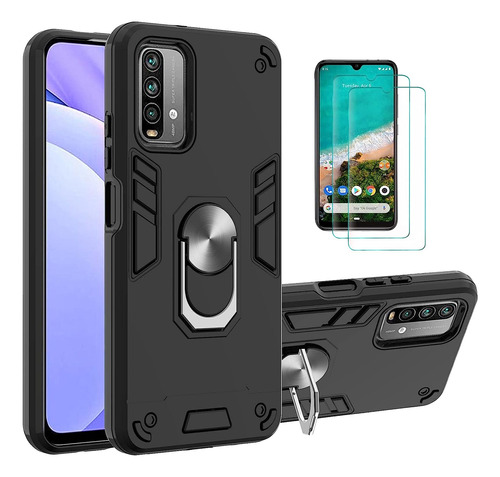 Funda Anticaída Golpes Militar Para Xiaomi Redmi 9t + 2 Mica