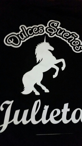 Remera Pijama Personalizada Unicornio