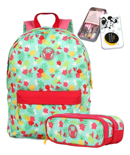 Kit Mochila De Costas Estojo Pincéis Maquiagem Minnie 51918