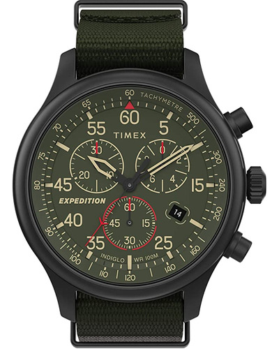 Timex Tw2t72800 Expedition Field Reloj Cronógrafo Verde Con