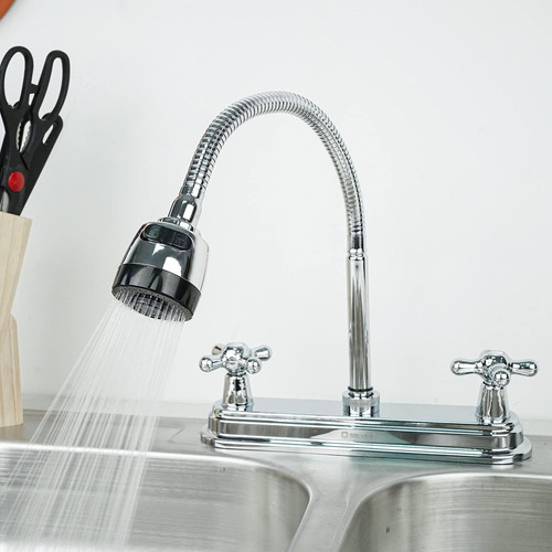 Grifo Llave Mezcladora Doble Comando Para Fregadero Cocina