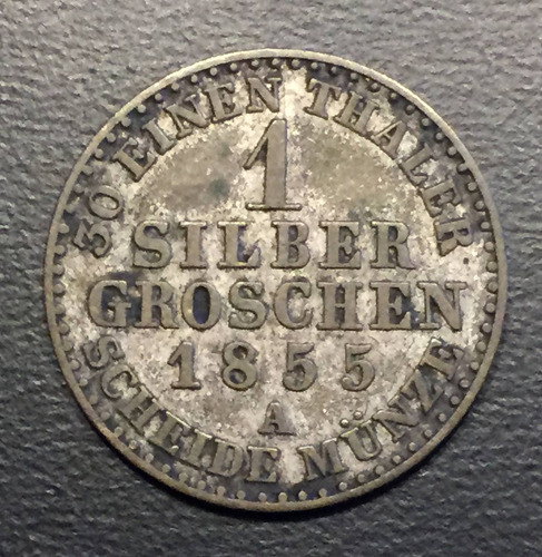 Ale215 Alemania Prussia 1 Silber Groschen 1855 Vf Plata Ayff