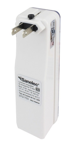 Imagen 2 de 2 de Lámpara de emergencia Sanelec 2128 LED con batería recargable 127V blanca