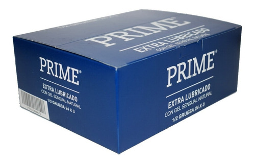 Preservativos Prime Extra Lubricado 1/2 Gruesa 24 Cajitas X 3 (72 Unidades)