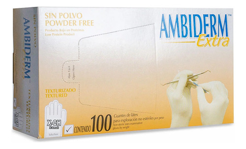 Guante Extra En Talla Xch Blanco Caja C/100 Piezas.ambiderm