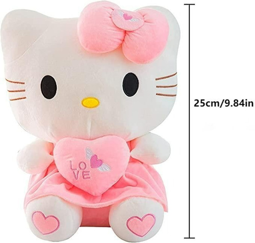 Peluche Hello Kitty Con Corazón Kawaii Para Regalo 25cm
