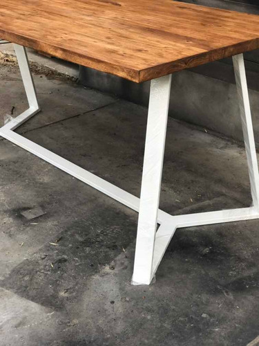 Imagen 2 de 6 de Mesa Comedor Industrial Vitage Hierro Madera