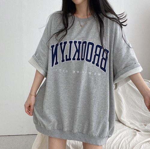 Camiseta Holgada De Algodón De Manga Corta De Estilo Coreano