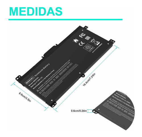 Imagen 6 de 10 de Bateria Compatible Notebook Hp X360 14-ba 14m-ba013dx Bk03xl