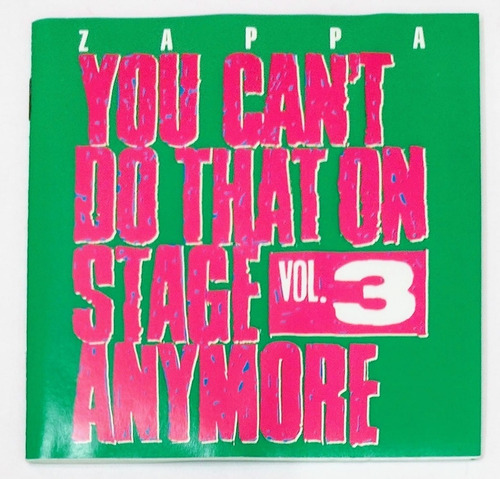 Cd Duplo Frank Zappa You Cant Do That On Stage Anymore Vol 3