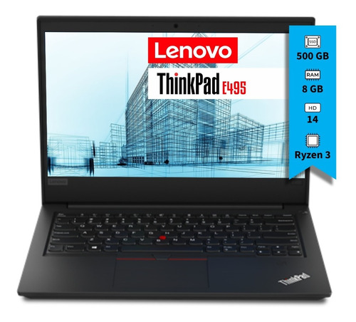 Portátil Lenovo Thinkpad Ryzen 3 8gb 500gb Ssd Win 10 Pro