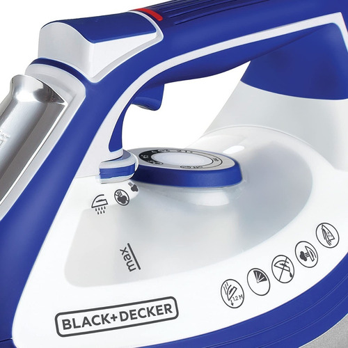 Plancha A Vapor Black+decker Ir3001 Color Blanco Y Azul 120v