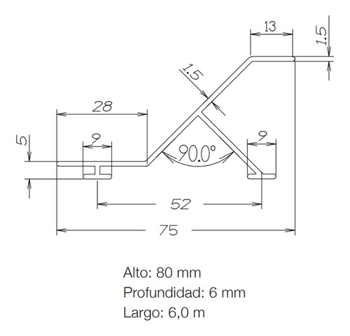 Quiebravista Pvc Lama Z 80mm Blanco 6 Mts Dvp