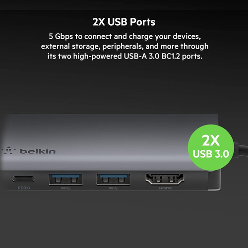 Base Adaptadora Multipuerto 4 En 1 Con Hdmi 4k
