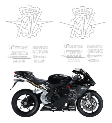 Kit Adesivo Para Mv Agusta F4 15206 Cor Cinza