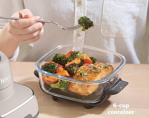 Air Fryer Portátil Ninja Crispi 4 Em 1 1500w Com Recipientes De Vidro, 3.6l E 1.4l, Assa, Reaquece, Air Fry E Recrisp, Vai Ao Micro-ondas, Freezer E Lava Louças.