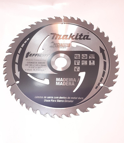 Disco Sierra Circular Makita B-68600 185mm 7 1/4 45dt Mkb