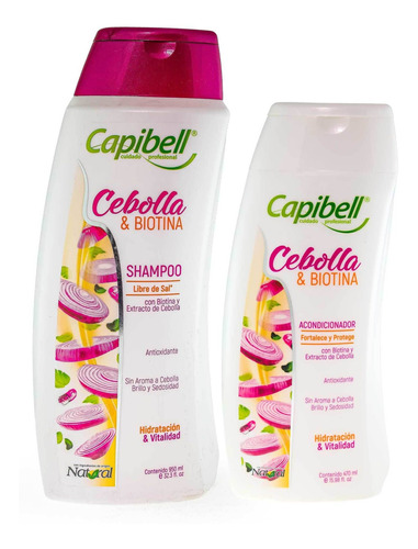 Shampoo Capibell 950 Ml Cebolla + Acondicionador 470 Ml