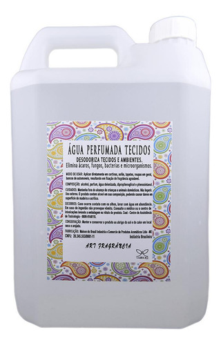 Água Perfumada Roupas E Tecidos 5 Litros Duda - Maison