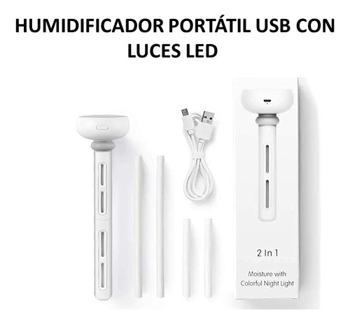 Humidificador Portátil Usb Con Luces Led