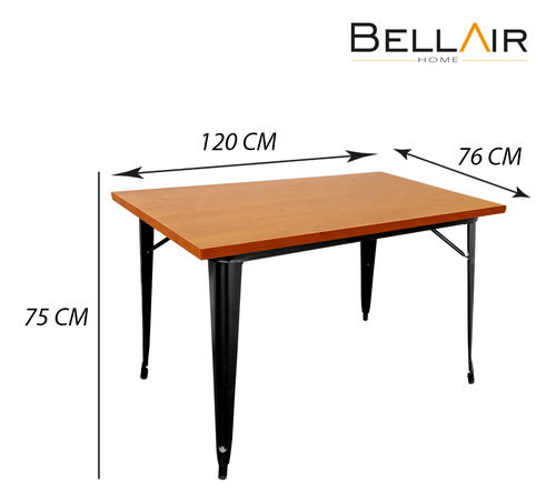 Mesa De Comedor Tolix Rectangular 120x80 By Bellair