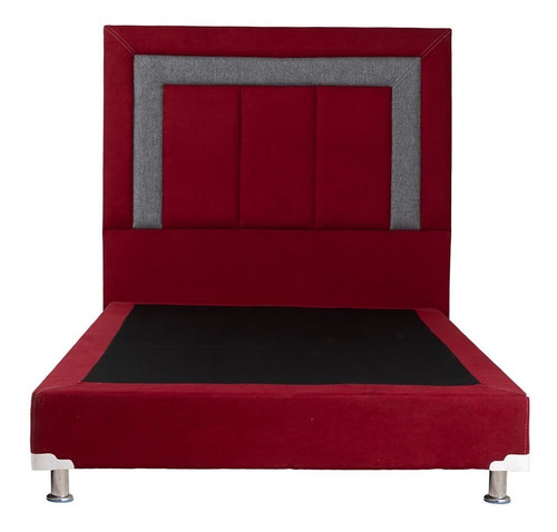 Cabecera King Size Dicasa Bora + Box Red Rojo - Gris