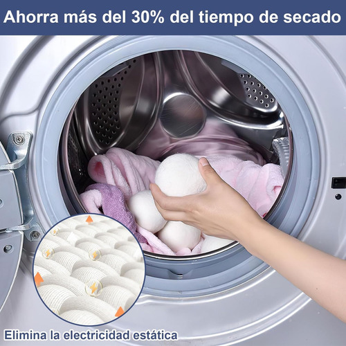 6 Bolas De Lana Lavandería Lavar Y Secar Ropa Reusables
