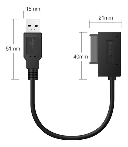 - Adaptador Usb De 35 Cm Para Pc, 6p+7p, Cd, Dvd Rom A Usb