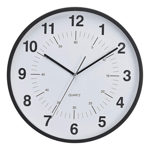 Synchro - Reloj De Pared Moderno, 12 Pulgadas, Color Negro