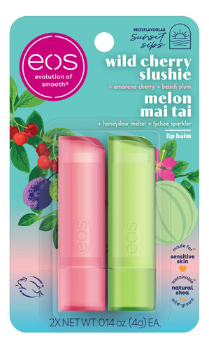 Eos Blsamos Labiales Sunset Sips - Melon Mai Tai & Wild Cher