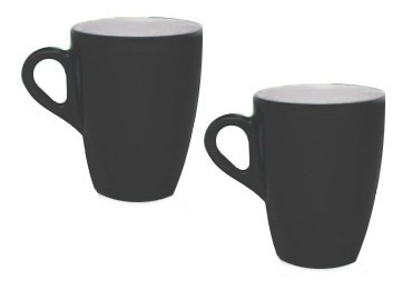 Set 2 Mugs Tazas Eat Pop Negro M6182ne Omada F. Xavi