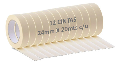 Pack Cintas Para Enmascarar Huinchas De Papel Pintar Cubrir Color Blanco