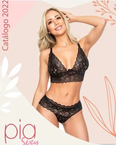 Conjunto Bralette Lenceria Encaje Sexy Mujer Ropa Interior