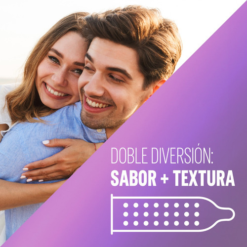 Sico Play, Condones Texturizados Sabor Cereza, 3 Piezas.