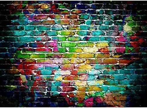 Mohoo Colorido Muro De Ladrillo De 7 X 5 Empanadas, Fondo Pa
